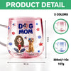 Custom Dog Mom & 3D Dog US Flag Gradient Glass Mug HO82 901916