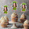 Topper personalizados para cupcakes con caras divertidas – Promoción 2025 – Decoración de graduación HA75 892156