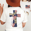 Custom Name God Bless America Patchwork USA Flag Back & Front Shirt HO82 902224