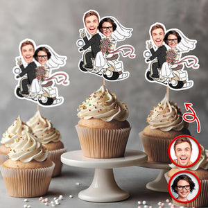 Custom Funny Wedding Face Cupcake Topper Gift For Couple CH07 910076
