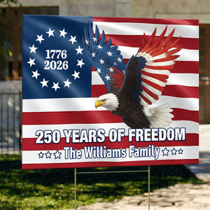 Personalized 250 Years of Freedom Flag | 1776–2026 Eagle Betsy Ross Grommet Yard Sign HO82 900944