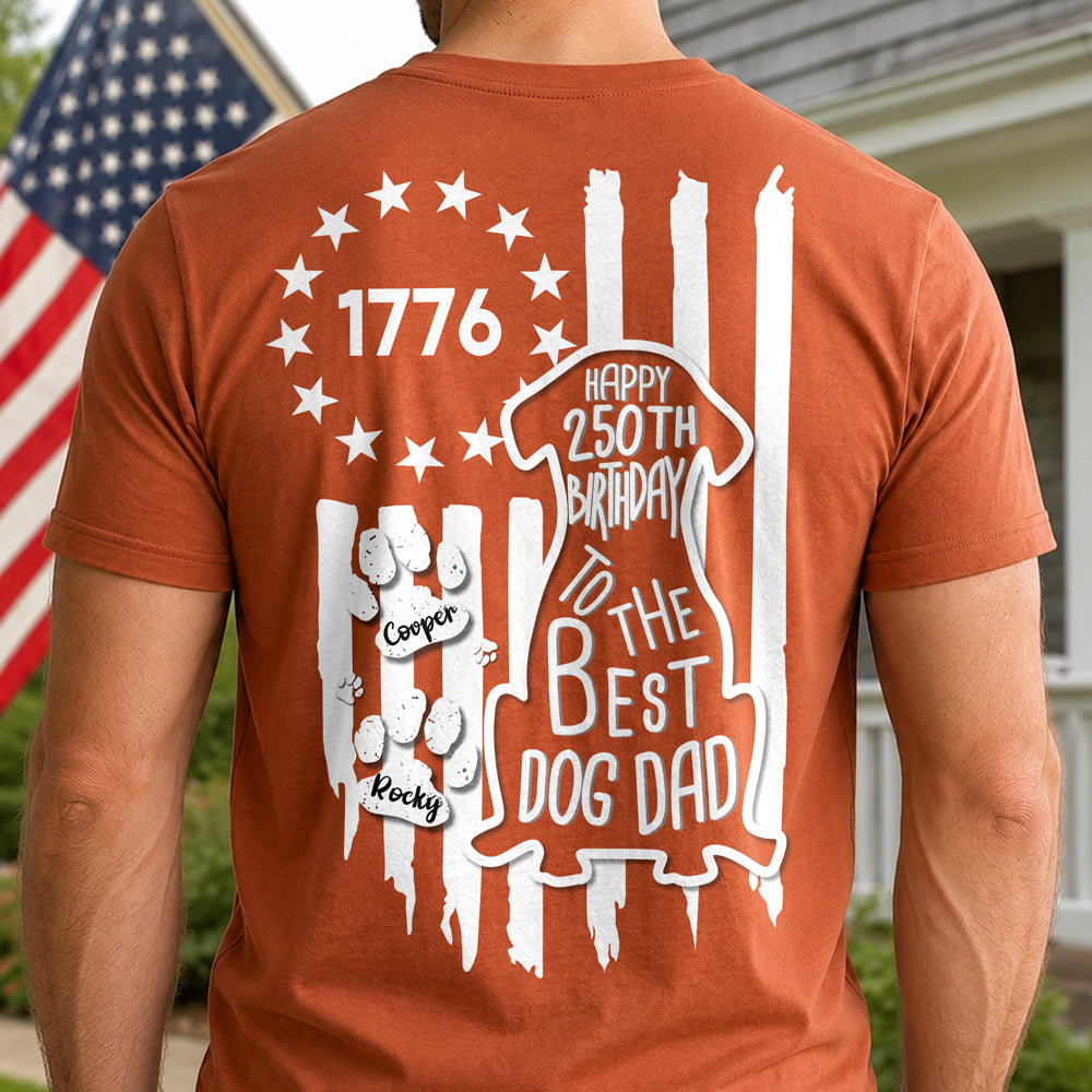 Personalized Happy 4th Of July To The Best Dog Dad Back Comfort Shirt LM32 669221