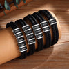 Personalized Kid Names Men's Braid 7-9 inch Leather Bracelet - Gift For Dad, Men's Jewelry, Husband's Gifts, Grandad Father's Day Gift HO82 902408