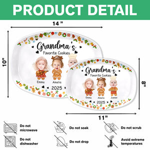 Custom Photo Grandma's Favorite Cookies Platter Christmas Gift For Mom And Grandma CH07 896184