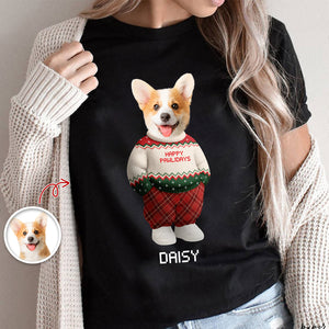 Custom Photo Dog Cat Xmas Clothes Christmas Dark Shirt Gift For Dog Cat Pet Lover HA75 898270