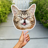 Custom Photo Funny Cat - Big Head Photo Face Fan HA75 892020