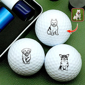 Custom Dog Photo Golf Ball Stamp Box, Golf Club Gift, Golf Lovers Gift HA75 898550