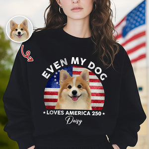 Custom Photo Even My Dogs Love America 250 Dark Shirt HO82 894718