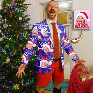 Custom Photo With Christmas pattern Family Men's Suits HO82 900234