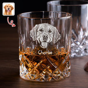 Custom Photo From The Reasons You Drink For Dog Lover Engraved Whiskey Glass Set with Wooden Box HA75 898030