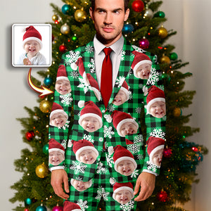 Custom Face Photo With Snow Family Men's Suits HO82 N369 900228