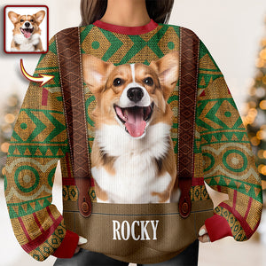 Custom Dog Photo Frozen Christmas Ugly Sweater For Dog Lovers CH07 899954