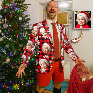 Custom Face Photo With Snow Family Men's Suits HO82 N369 900228