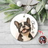 Custom Dog Photo Watercolor Potrait Keepsake Ceramic Ornament LM32 895607