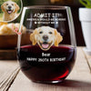 Custom Dog Photo America Would Be Boring Without Me Wine Glass TH10 898669