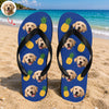 Custom Dog Photo Tropical Summer Pattern Flip Flops - Personalized Beach Gift For Dog Lovers CH07 911720