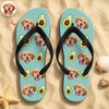 Custom Dog Photo Tropical Summer Pattern Flip Flops - Personalized Beach Gift For Dog Lovers CH07 911720