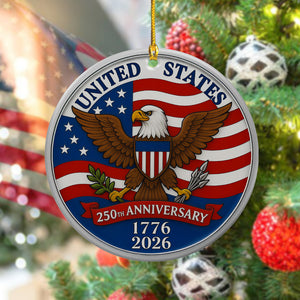 1776 -2026 American 250th Anniversary Eagle Ceramic Ornament CH07 896628