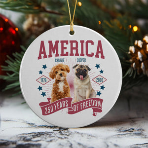Custom Dog Photo America 250th Anniversary Eagle Ceramic Ornament LM32 895241