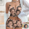 Custom Funny Face Appliques Notched Neckline Lingerie Set LM32 893907