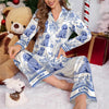 Custom Dog Breeds Chinoiserie Toile De Jouy Style Personalized Satin Pajamas TH10 894401
