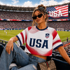 Custom Women's USA World Football Jersey Crop Tee TH10 170371