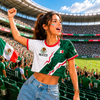 2026 México Flag Aztec Soccer Jersey Crop Tee For Women, Sport Lovers LM32 669447