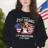 Custom Dog Photo Celebrate 250 Years of America Dark Shirt CH07 899772