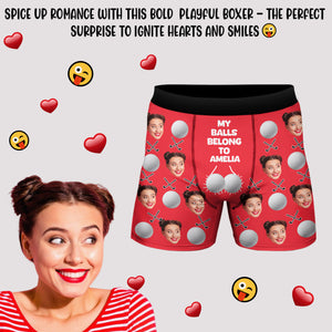 Custom Wife Girlfriend Name My Balls Belong To Her Men's Boxer Briefs Funny Gift For Golf Lovers CH07 895380