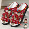 Custom Cat Faces Funny Christmas Lights Plush Slippers Gift For Cat Lovers HO82 900158