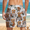 Custom Dog Photo Floral Aloha Pattern Beach Shorts - Gift for Dog Lovers HO82 902414