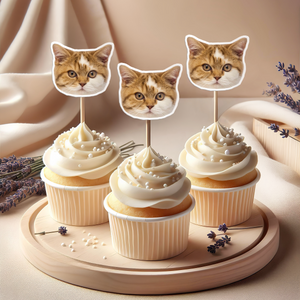 Custom Photo Funny Cat Funny Personalized Decoration Cupcake Toppers HA75 891988