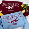 Custom Senior With Coquette Bow Sleeve Embroidered Sweatshirt LM32 893099