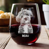 Custom Pet Portrait Photo Engraved Stemless Wine Glass Unique Dog Cat Lovers Gift HO82 894164