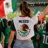 2026 México Flag Aztec Soccer Jersey Crop Tee For Women, Sport Lovers LM32 669447