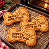 Personalized Name Santa Dog Christmas Shaped Cookie Stamp HA75 57010