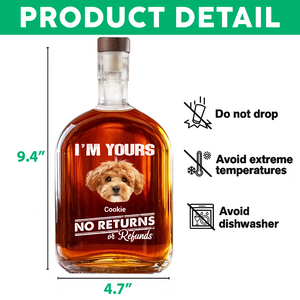 Custom Dog Cat Photo No Returns Or Refunds Funny Whiskey Bottle Gift For Dog Cat Lovers CH07 896004