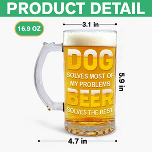 Custom Photo Best Dog Dad Ever Dog Father Print Glass Beer Mug HO82 893682