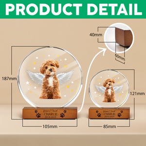 Custom Dog Photo Gift Memorial Round Acrylic Frame Block HO82 894172