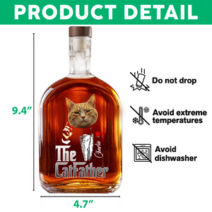 Custom Photo The Catfather Gentlemen Cat Whiskey Bottle Cat Lovers Gift HO82 894050