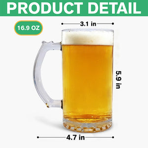 To The World Best Dog Dad Happy Father's Day Glass Beer Mug TH10 892575