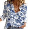 America 1776-2026 USA 250th Anniversary Toile De Jouy Style Patriotic Blouse Shirt CH07 911728
