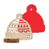 Custom Name Christmas Beanie Hat Layered Wood Ornament CH07 896630