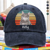 Custom Photo Cat Vintage Retro Washed Denim Baseball Cap HA75 897232