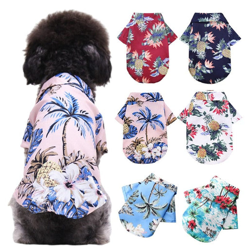 GeckoCustom הוואי חוף סגנון כלב חולצות דק לנשימה קיץ כלב לכלבים קטנים כלבלב מחמד חתול אפוד צ 'יוואווה יורקשייר טרייר פודל