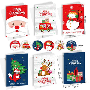GeckoCustom 10.5x7.2cm Merry Chritmas Greeting Cards Envelope Xmas Gifts Card DIY Folding Paper Card Invitations Gifts Postcard New Year style D