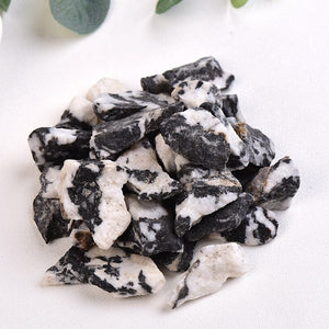 GeckoCustom 1PC Natural Crystal Quartz Minerals Specimen Amethyst Rose quartz Irregular Shape Rough Rock Stone Reiki Healing Home Decoration zebra stone / 50g