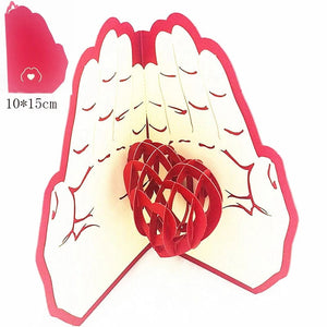 GeckoCustom 1pcs 3D Pop Up Greeting Cards With Envelope Laser Cut Post Card For Birthday Christmas Valentine' Day Party Wedding Decoration GD0059
