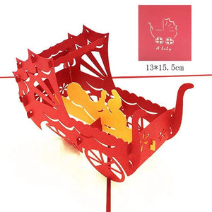 GeckoCustom 1pcs 3D Pop Up Greeting Cards With Envelope Laser Cut Post Card For Birthday Christmas Valentine' Day Party Wedding Decoration GD0031