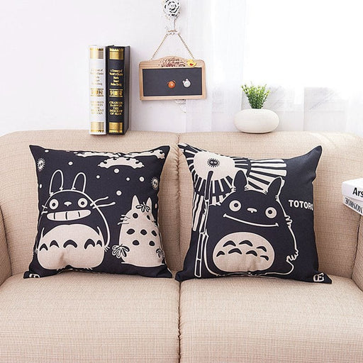 GeckoCustom 2021 Cotton Linen Pillow Totoro Pillow case Cartoon Home Decorative Best GIFT For Kids